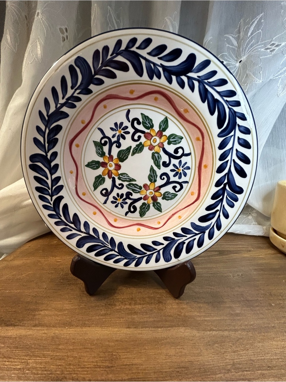 Talavera Style Hand Painted Plate, Table Tops Unlimited Floral Salad Plates